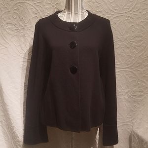 Talbots Petites  Black Cardigan Jacket Size Large